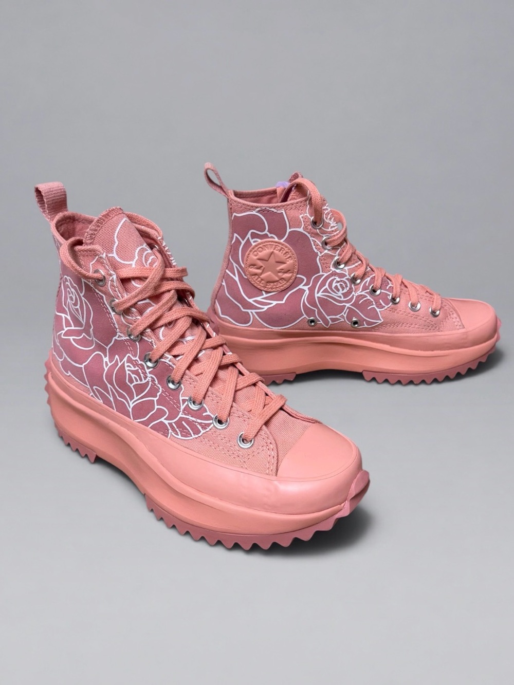 Converse Run Star Hike Floral Pink Quartz Platform High Tops Women’s 8.5